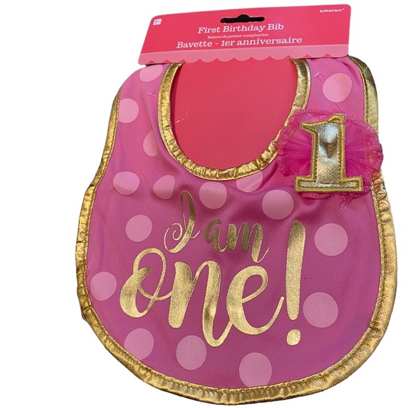 "I am 1" baby/toddler Bib 1st Birthday - Picture 2 of 3